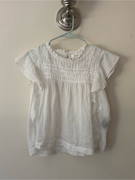 Isabel Marant Tops - Isabel Marant White Ruffled Cotton Blouse